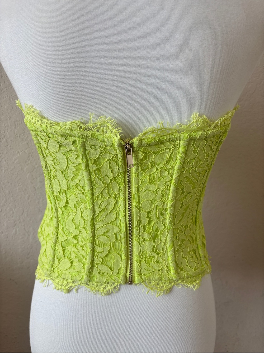 Generation Love Enya Lace Bustier Corset Top Neon Lime Festival Strapless Medium - Picture 4 of 5